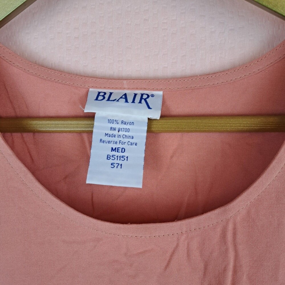 Blair Lightweight Nice Peach Color Rayon Top Size M Dolman Short Sleeve - Picture 4 of 11